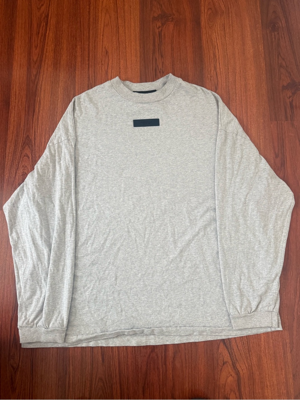 Men's Long Sleeve Crewneck Shirt - Light Gray